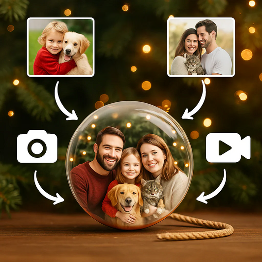 Personalized Christmas Bauble – With Your Own Photos & Videos