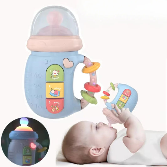 Musical pacifier with teething ring and rattle