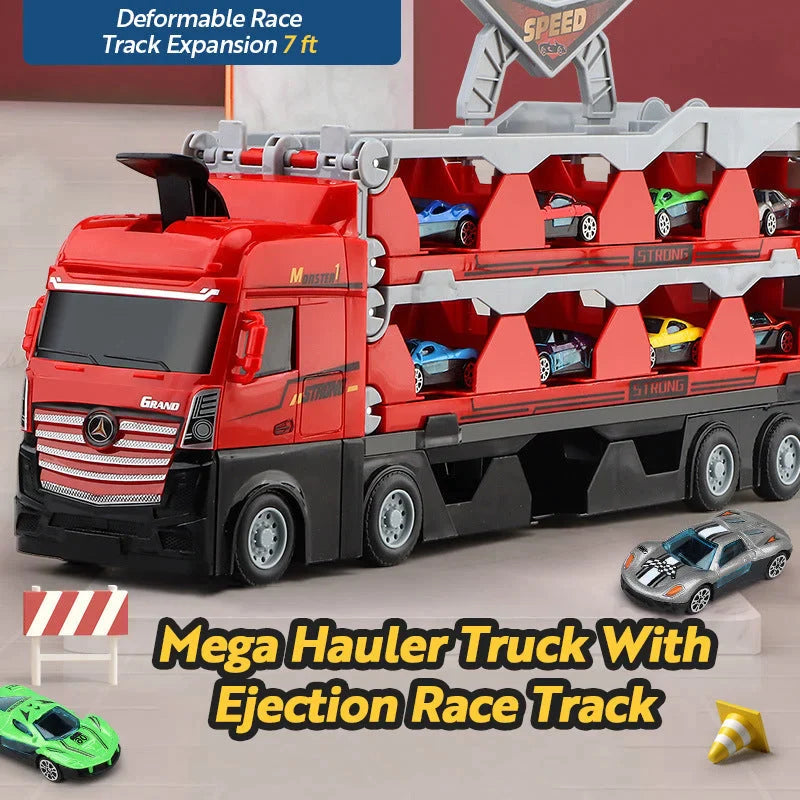 Mega Truck With Ejection Track + 8 FREE Cars