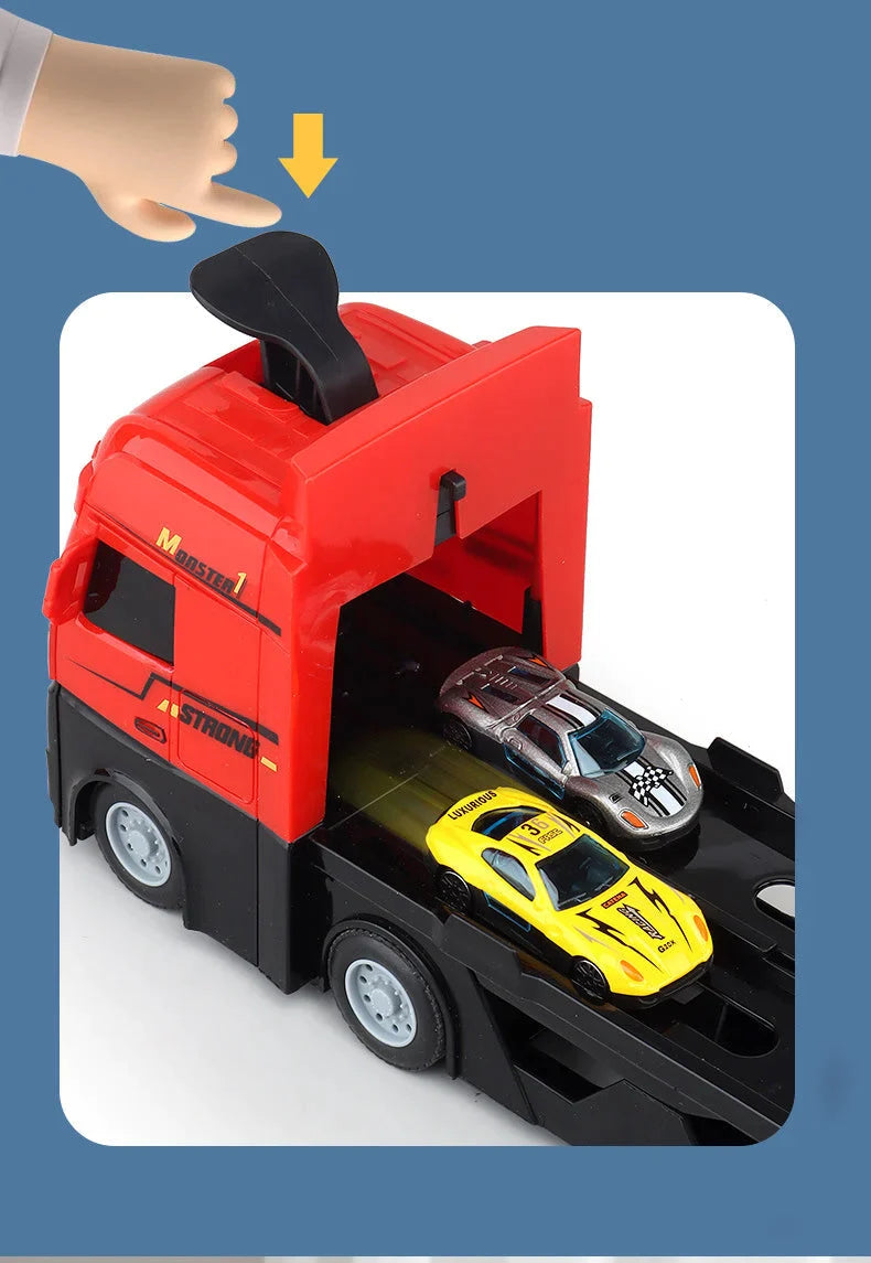 Mega Truck With Ejection Track + 8 FREE Cars